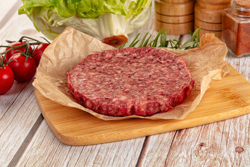 Raw beef cutlet for burger