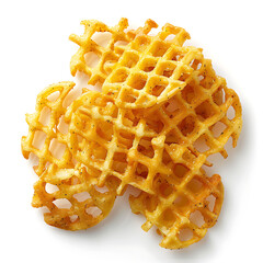 Crispy Waffle Cut Potatoes with Seasoning