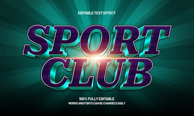 sport club editable text effect with a sport and match text style