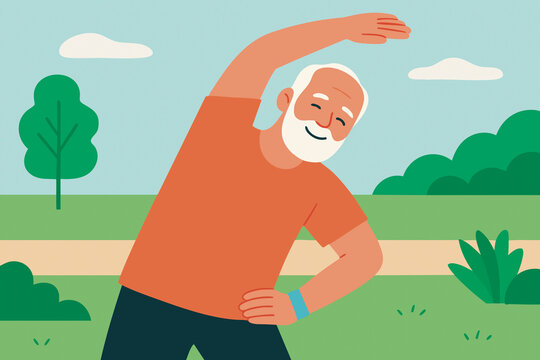 Active person stretching outdoors in park enjoying a healthy lifestyle