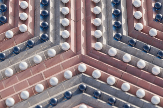 Abstract 3D background of marbles forming geometric pattern