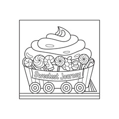 Whipped Cream Candy Cart Vector with Dessert Sweets – Perfect for Sweet Tooth Lovers and Confectionery-Themed Designs