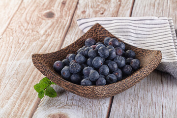 Raw ripe sweet and juicy blueberry