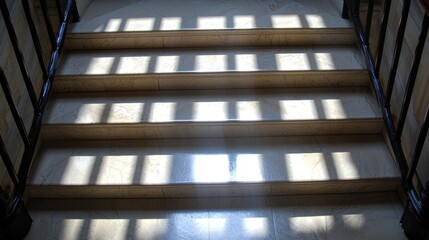 Fototapeta premium Staircase with light shining on it