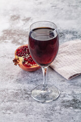 Sweet vitamin pomegranate juice glass