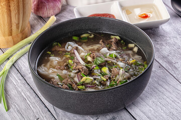 Vietnamese Pho Bo soup with beef