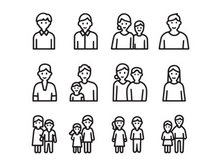 Volunteer Gathering ultra minimalist 2D line art