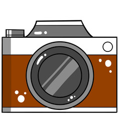 갈색 카메라 일러스트 요소