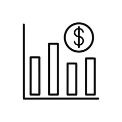 Obraz premium growth chart silhouette vector icon illustration line art on white background