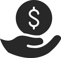 Hand lifting dollar coin symbolizing charitable giving, volunteer support, and community financial aid