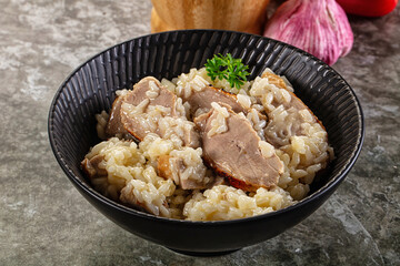 Risotto woth fried duck breast