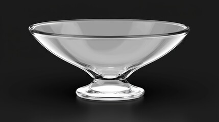 A clear glass bowl with a flared lip and a pedestal base.