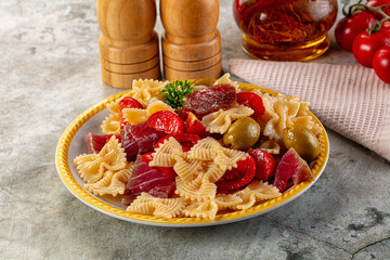 Pasta Farfalle with fresh Tuna fish