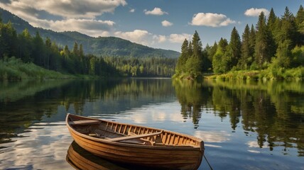 Obraz premium boat on the lake