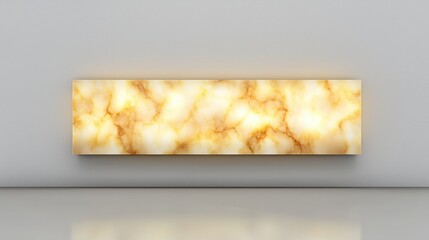 A rectangular light panel with a marbled pattern of yellow and orange hues.