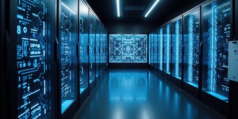 Advanced Computing Technology with Glowing Panels