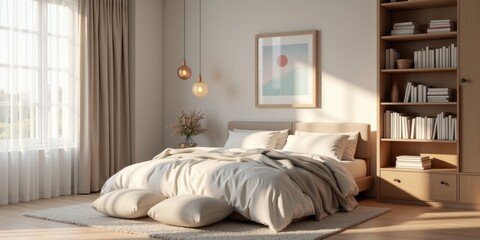 Cozy Minimalist Bedroom Retreat with Natural Light