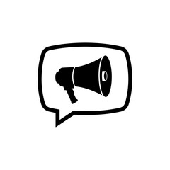 Loudspeaker silhouette icon vector flat design.