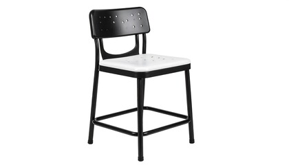 Black and white metal stool
