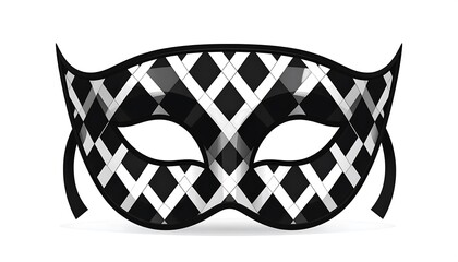 Black and white patterned mask