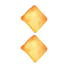 Watercolor Crackers: Two Diamond-Shaped Bites