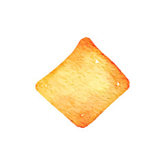Single Toasted Cracker - Watercolor Illustration