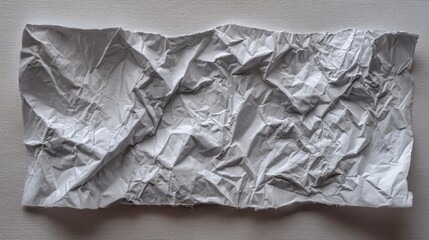 Obraz premium Crumpled White Paper Texture on a Grey Fabric Background Detailed Close Up Image