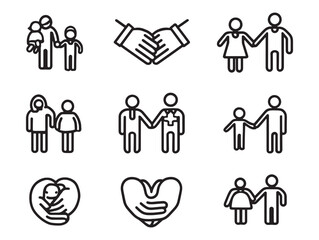 Volunteer Teamwork Minimalist Line Drawing