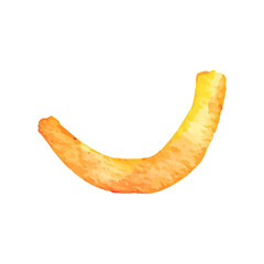 Cheese Curl Still Life: Singular Snack on White