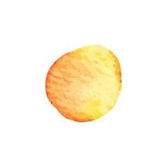 Watercolor Potato Chip: Crispy Golden Snack Illustration