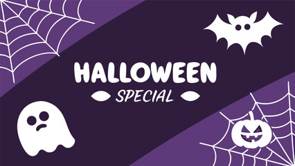 Halloween themed email marketing campaign illustration with witch and bats against a full moon backdrop