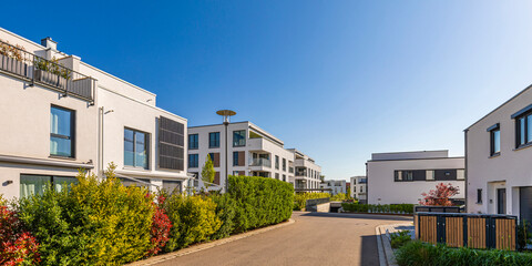Modern efficiency homes with photovoltaic systems in Weinstadt, Germany