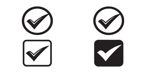 check mark icon set silhouette.