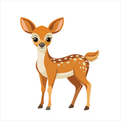 Cartoon Bambi Style Deer Vector Art Poster