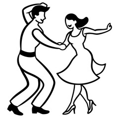 Dancing Couple Silhouette  vector