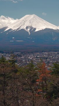 Fuji mountain view from Arakurayama Sengen Park Observatory, Yamanashi Prefecture, Japan