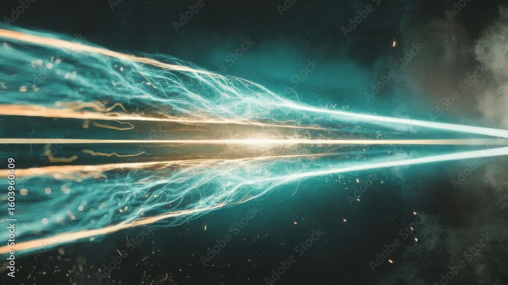 Poster dynamic abstract convergence of energy streams, a visual representation of forces