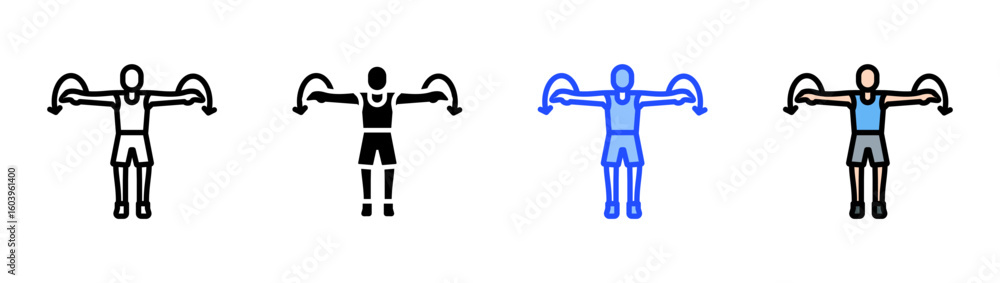 Poster arm circles icon collection with multiple styles