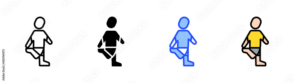 Poster quad stretch icon collection with multiple styles