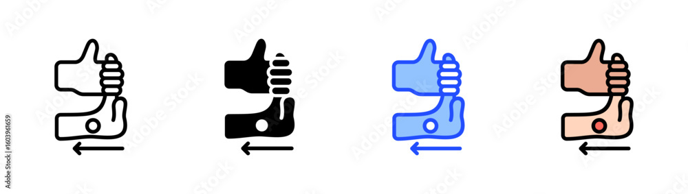 Poster wrist stretch icon collection with multiple styles