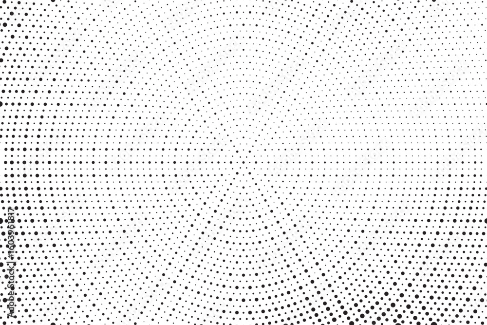 Aufkleber radial halftone gradient background. dotted concentric texture with fading effect. black and white c
