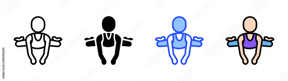 Poster frog pose icon collection with multiple styles