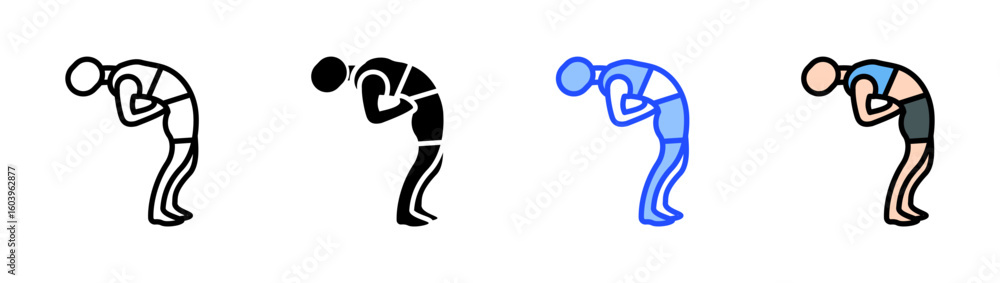 Poster spinal arch stretch icon collection with multiple styles