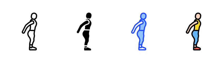 Chest Expansion Stretch Icon Collection With Multiple Styles