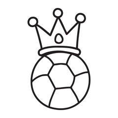 Adorable Bold Line Art Ball Drawing for Easy Coloring Perfect Baby Print with Crown. 
