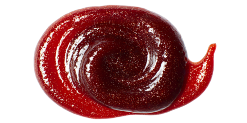 Rich Red Ketchup Smear PNG: Transparent Image for Culinary Projects. Vibrant tomato sauce design, perfect for menus, food ads, and creative illustrations of dining concepts.