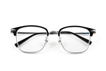 Transparent optical glasses isolated  on white background.