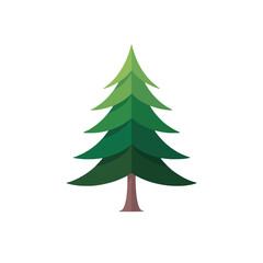 Obraz premium A green tree with a brown trunk. The tree is tall and has a lot of leaves