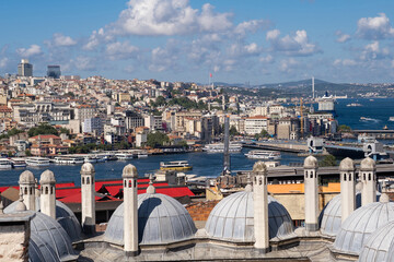 Enjoying the Vibrant Views of Bosphorus Straits and Istanbul Skyline Under a Clear Blue Sky With...