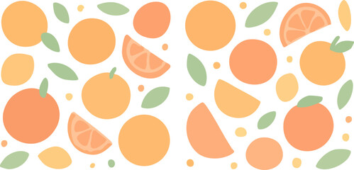 Fresh Orange Slices and Whole Fruits Pattern 2.
